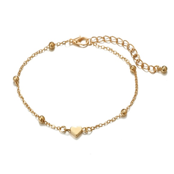 💕Unique Design//Hearts Gold  Bracelets Anklet Set - Picture 6 of 9